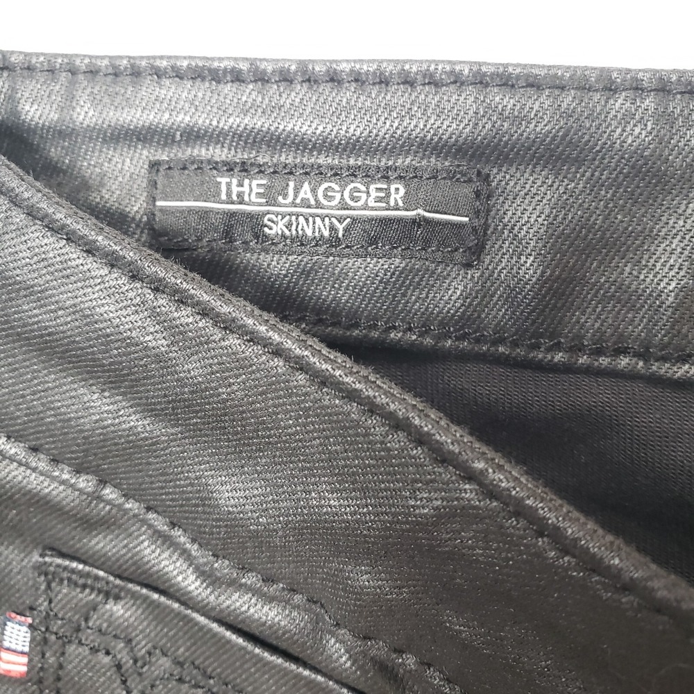 Vigoss Shiny Black The Jagger Moto‎ Pants Skinny Zippers Womens Size 25 Mid rise - Picture 6 of 8